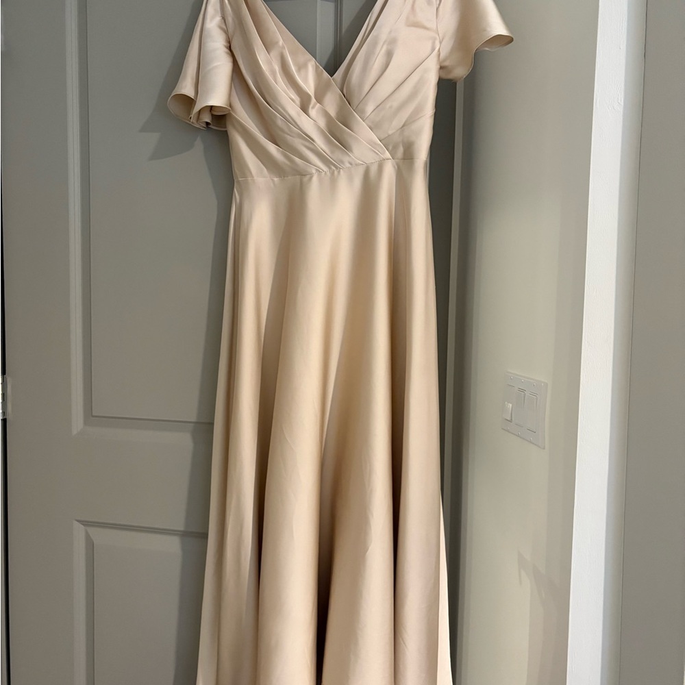 Champagne Bridesmaid Dress – AW Bridal – Size 10 / Large – Worn Once